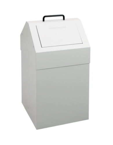 stumpf Conteneur de matériaux recyclables ignifugés, 45 l, RAL7035 gris clair, couvercle RAL7035 gris clair  L