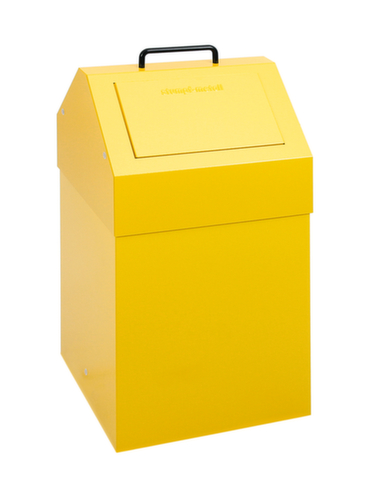 stumpf Conteneur de matériaux recyclables ignifugés, 45 l, RAL1003 jaune de sécurité, couvercle RAL1003 jaune de sécurité