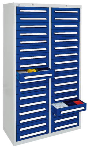 stumpf Armoire à tiroirs ST 420, 34 tiroir(s), RAL7035 gris clair/RAL5010 bleu gentiane  L