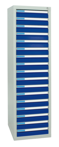 stumpf Armoire à tiroirs ES 510, 17 tiroir(s), RAL7035 gris clair/RAL5010 bleu gentiane  L