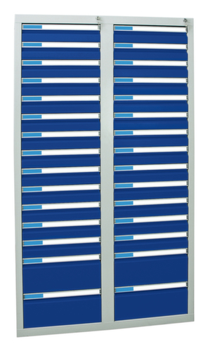 stumpf Armoire à tiroirs ES 510, 30 tiroir(s), RAL7035 gris clair/RAL5010 bleu gentiane  L