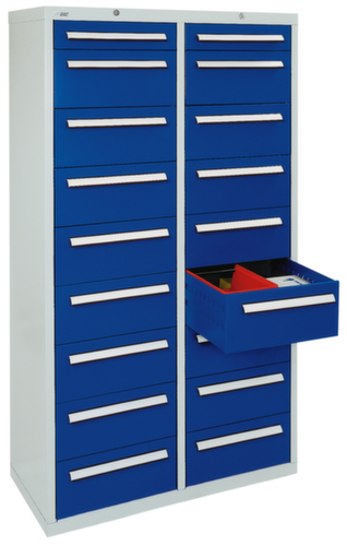 stumpf Armoire à tiroirs ST 420, 18 tiroir(s), RAL7035 gris clair/RAL5010 bleu gentiane  L