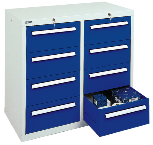 stumpf Armoire à tiroirs ST 420, 8 tiroir(s), RAL7035 gris clair/RAL5010 bleu gentiane  L