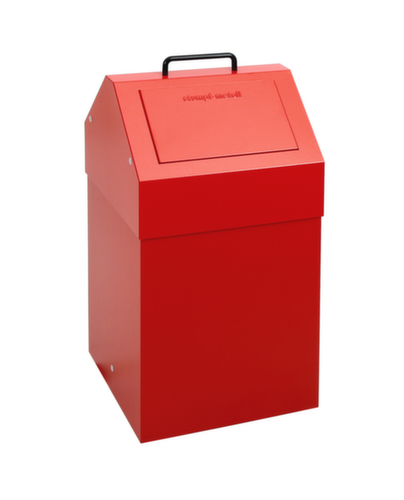stumpf Conteneur de matériaux recyclables ignifugés, 45 l, RAL3000 rouge vif, couvercle RAL3000 rouge vif  L