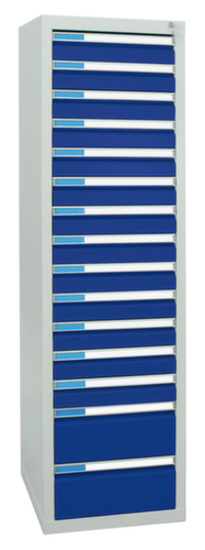 stumpf Armoire à tiroirs ES 510, 15 tiroir(s), RAL7035 gris clair/RAL5010 bleu gentiane  L
