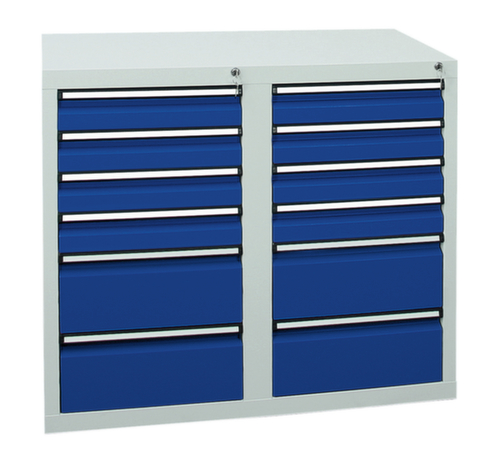 stumpf Armoire à tiroirs ST 410, 12 tiroir(s), RAL7035 gris clair/RAL5010 bleu gentiane  L