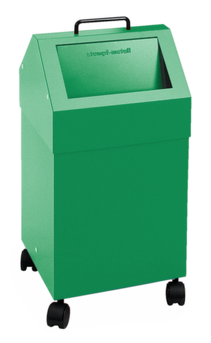 stumpf Conteneur de matériaux recyclables ignifugés, 45 l, RAL6024 vert signalisation, couvercle RAL6024 vert signalisation  L