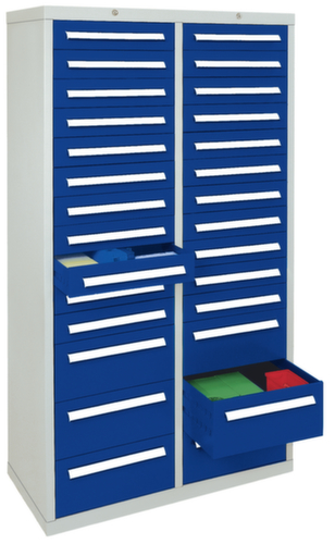 stumpf Armoire à tiroirs ST 420, 28 tiroir(s), RAL7035 gris clair/RAL5010 bleu gentiane  L