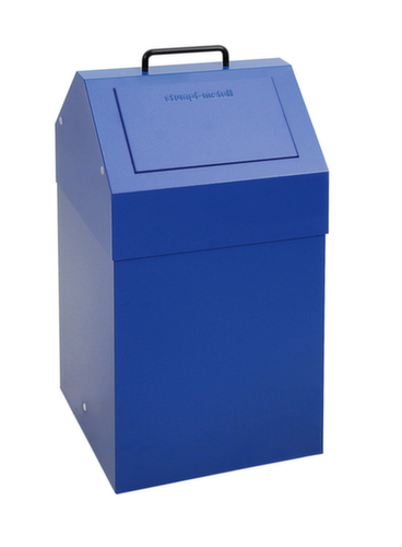 stumpf Conteneur de matériaux recyclables ignifugés, 45 l, RAL5010 bleu gentiane, couvercle RAL5010 bleu gentiane  L