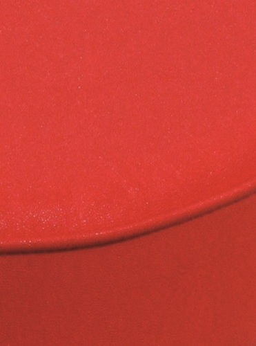 Tabouret pivotant hauteur réglable avec assise en similicuir, assise rouge, roulettes  L