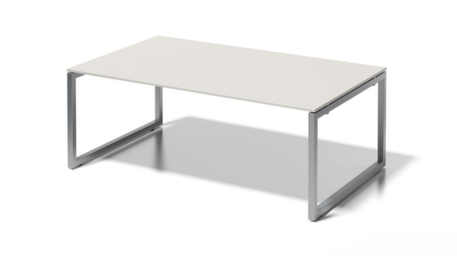 Bisley Bureau de direction et table de conférence Cito avec piètement à patins, largeur x profondeur 2000 x 1200 mm, panneau gris-blanc  L