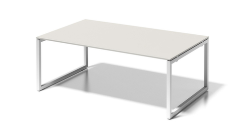 Bisley Bureau de direction et table de conférence Cito avec piètement à patins, largeur x profondeur 2000 x 1200 mm, panneau gris-blanc  L