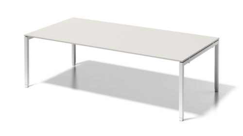 Bisley Bureau de direction et table de conférence à hauteur réglable Cito, largeur x profondeur 2400 x 1200 mm, panneau gris-blanc  L