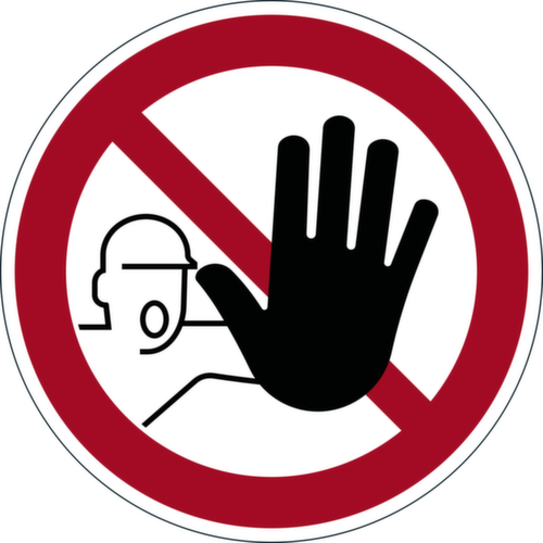 Durable Panneau d'interdiction Accès interdit aux personnes non autorisées, autocollant pour sol, antidérapant  L