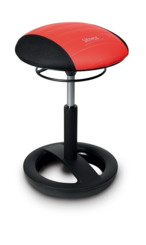 Topstar Tabouret pivotant Sitness Racer Bob avec assise 3D, assise noir/rouge, coussin de sol
