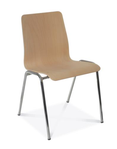 Chaise coque en bois avec piètement 4 pieds chromé  L