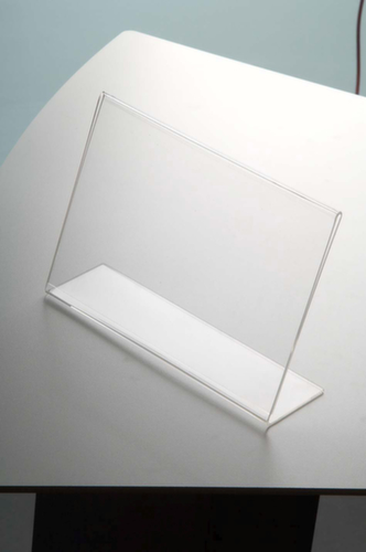 Présentoir de table forme en L, hauteur x largeur 105 x 148 mm