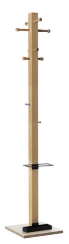 Paperflow Portemanteau easyCloth Wood Range Modell <B> en bois avec porte-parapluies, avec 8/2 crochets, hêtre/noir  L