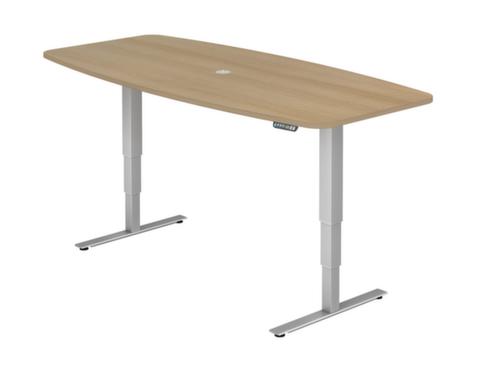 Table de conférence hauteur réglable électriquement avec fonction mémoire, largeur x profondeur 2200 x 1030 mm, panneau chêne  L