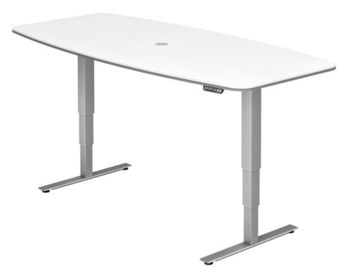 Table de conférence hauteur réglable électriquement avec fonction mémoire, largeur x profondeur 2200 x 1030 mm, panneau blanc  L