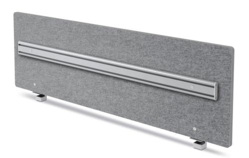 Cloison de table insonorisante avec rail organisationnel, hauteur x largeur 500 x 1600 mm, paroi gris chiné  L