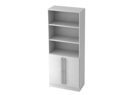 Combinaison d'une étagère à vis Up and Down et d'une porte, 3 compartiments de rayonnage, largeur 800 mm, blanc/blanc  L