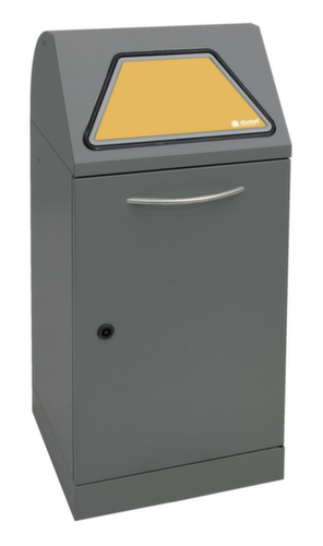 stumpf Conteneur pour matières recyclables Modul-Vario 60 anthracite + volet d'accès à fermeture automatique, 60 l, aluminium gris, couvercle aluminium gris