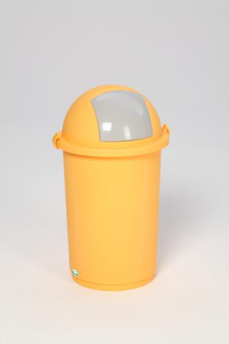 VAR Collecteur de recyclage étanche aux liquides, 50 l, jaune pastel, couvercle argent  L