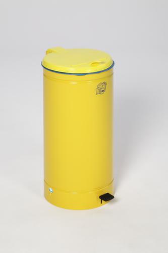 Collecteur de recyclage Euro-Pedal pour sacs de 70 litres, 70 l, RAL1023 jaune signalisation, couvercle jaune  L