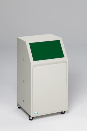 VAR collecteur de recyclage mobile, 39 l, RAL7032 gris silex, couvercle vert  L