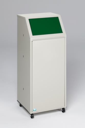VAR collecteur de recyclage mobile, 69 l, RAL7032 gris silex, couvercle vert  L