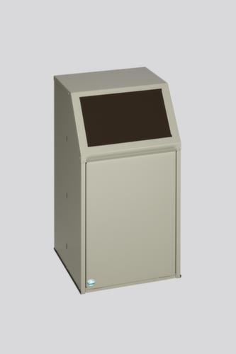 VAR Collecteur de matières recyclables avec rabat frontal, 39 l, RAL7032 gris silex, couvercle marron  L