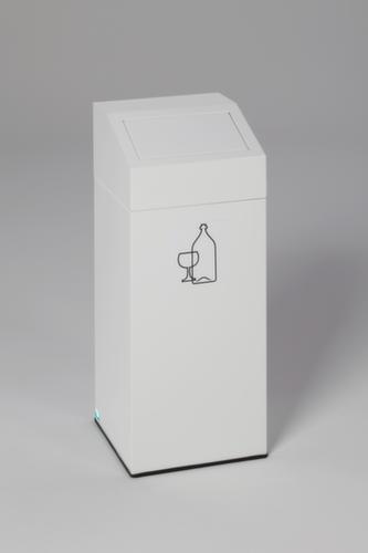 Collecteur de recyclage étiquette autocollante incl., 45 l, RAL9016 blanc signalisation, couvercle blanc  L