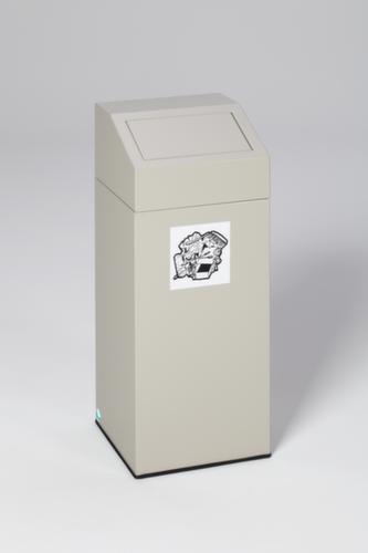 Collecteur de recyclage étiquette autocollante incl., 76 l, argent antique, couvercle argent antique  L