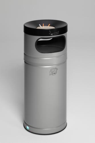 VAR Cendrier poubelle H90 avec 2 ouvertures d'introduction, argent  L