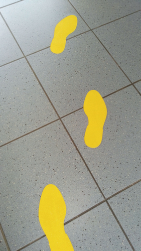 EICHNER Symbole à coller antidérapant, pied, jaune  L