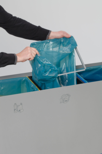 VAR Station de collecte de matières recyclables WS Trapez 93 avec 3 seaux intérieurs de couleur, 3 x 89 l  L