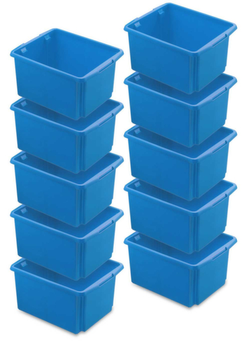 Ensemble de conteneurs à empilage rotatif de 10 pièces, bleu, capacité 32 l  L