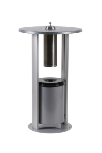 BIK TEC Table pour fumeurs Design Line, Ø 600 mm, panneau aspect granit