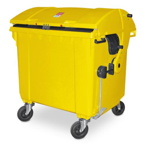 Conteneur à déchets grande capacité avec couvercle coulissant, 1100 l, jaune  L