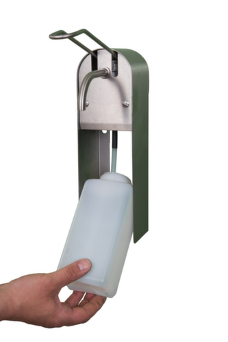 Distributeur de savon et de désinfectant, avec levier de bras  L