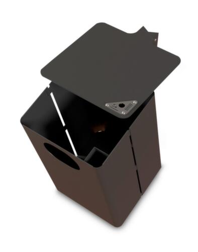 Cendrier poubelle avec toit de protection, RAL6005 vert mousse  L