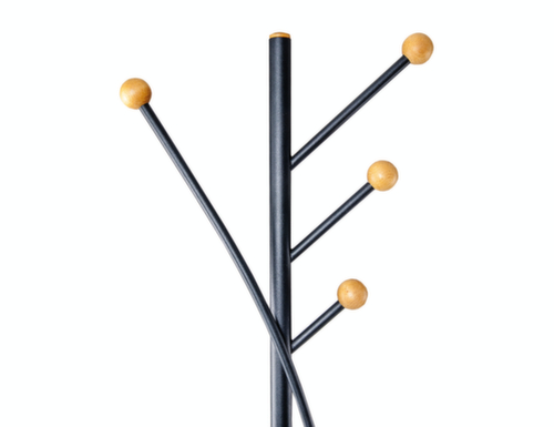 MAUL portemanteau moderne MAULaura en acier et bois, avec 4 crochets, noir mat  L
