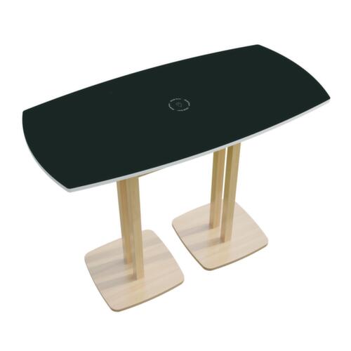 Paperflow Table haute en forme de fût Woody, largeur x profondeur 1500 x 750 mm, panneau anthracite  L