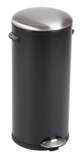 Poubelle à pédale EKO Belle Deluxe avec couvercle en acier inoxydable, 30 l, noir mat  L