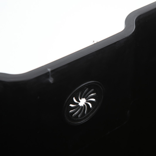 Poubelle à pédale acier inoxydable EKO E-Cube avec pédale particulièrement large, 40 l, noir mat  L