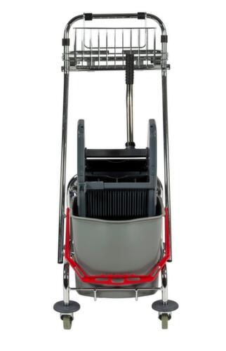 Chariot de lavage humide avec presse à balais et porte-sacs à ordures, 2x17 l seau en ROUGE/BLEU  L