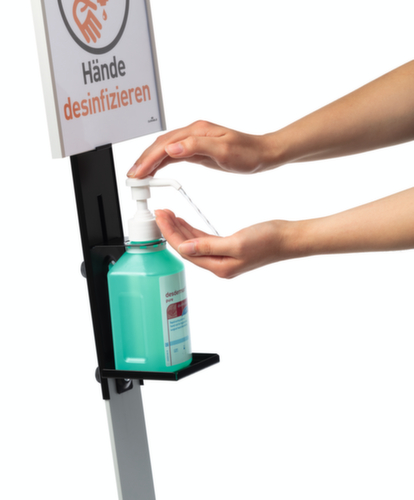 Distributeur de désinfectant avec porte-bouteille variable, avec levier de bras  L