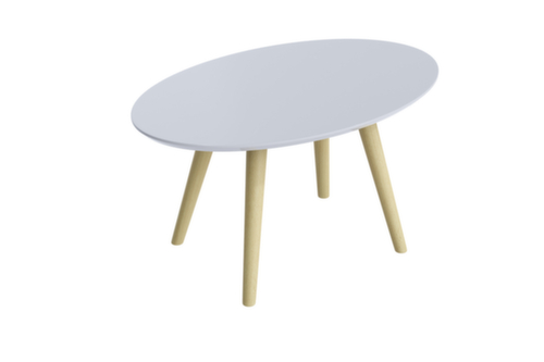 Paperflow Table d'appoint ovale Scandi, hauteur x largeur x profondeur 350 x 650 x 400 mm, panneau blanc  L