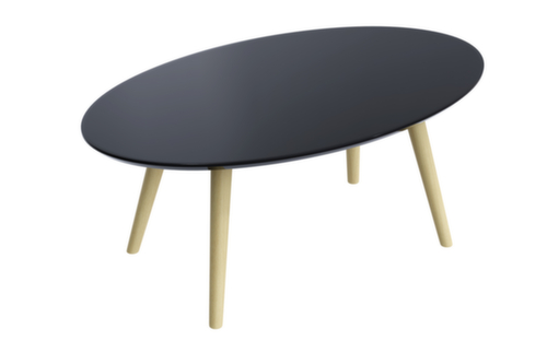 Paperflow Table d'appoint ovale Scandi, hauteur x largeur x profondeur 350 x 850 x 500 mm, panneau noir  L